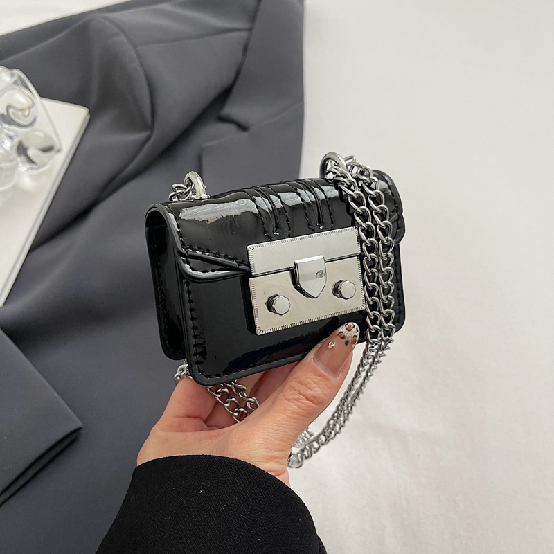 Geantă pătrată mini pentru femei, PU, curea cu lanț, crossbody, iarnă 2024