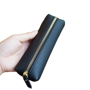 Penar minimalist din piele, portabil, capacitate mică, geantă de papetărie cu husă de protecție pentru stilou