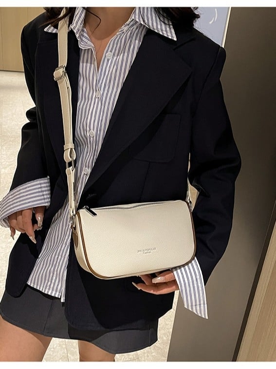 Geantă tip șa în stil coreean, simplă, culoare solidă, geantă crossbody pentru femei, capacitate mare, pentru uz zilnic
