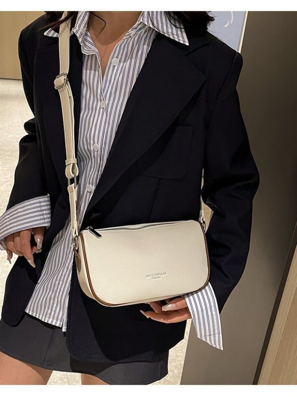 Geantă tip șa în stil coreean, simplă, culoare solidă, geantă crossbody pentru femei, capacitate mare, pentru uz zilnic