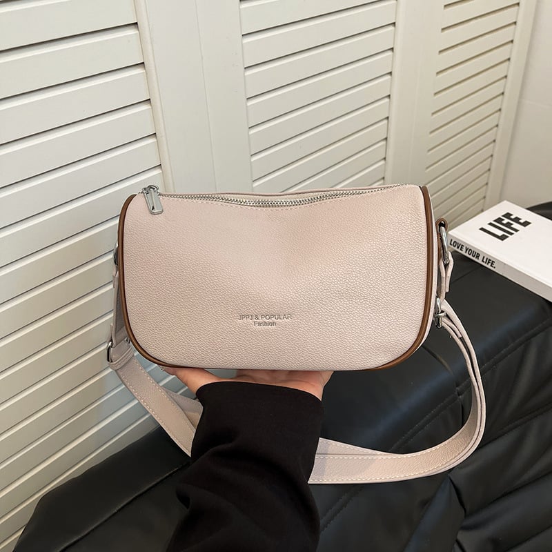 Geantă tip șa în stil coreean, simplă, culoare solidă, geantă crossbody pentru femei, capacitate mare, pentru uz zilnic