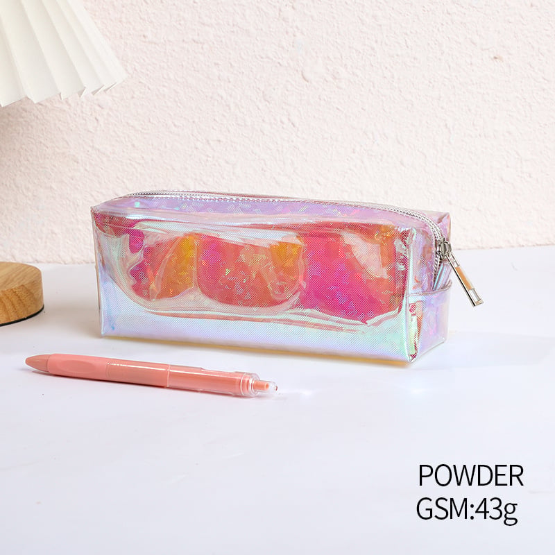 Geantă etui pentru pixuri cu laser și papetărie, PVC cu stele colorate, spațiu de depozitare impermeabil pentru machiaj și produse de igienă, capacitate mare, portabilă și multifuncțională