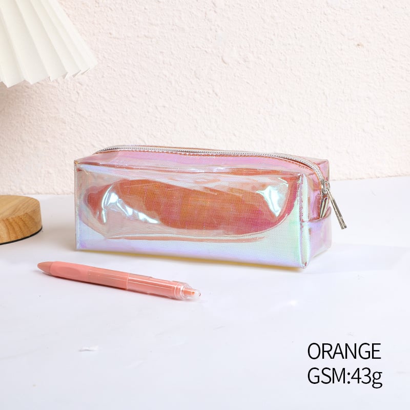 Geantă etui pentru pixuri cu laser și papetărie, PVC cu stele colorate, spațiu de depozitare impermeabil pentru machiaj și produse de igienă, capacitate mare, portabilă și multifuncțională