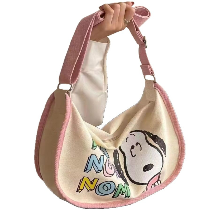 Geantă de damă din pânză, crossbody, design japonez cu desene animate, capacitate mare, geantă de umăr pentru studenți A16