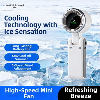 Ventilator de mână USB reîncărcabil, ventilator de birou compact cu autonomie lungă a bateriei, mini portabil turbina N607