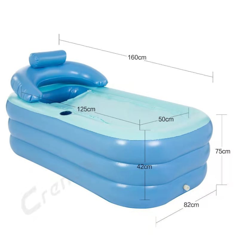 Cadă gonflabilă mare pentru adulți, material îngroșat, potrivită pentru baie și piscină.