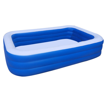 Piscină gonflabilă pentru copii, pentru uz casnic, cu zonă de mingi și design pătrat albastru-alb pentru exterior