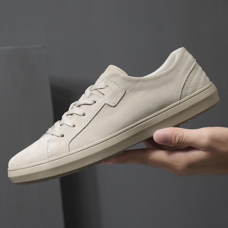 Adidași pentru bărbați cu talpă plată, stil retro, versatili pentru sport și casual, din piele nubuc