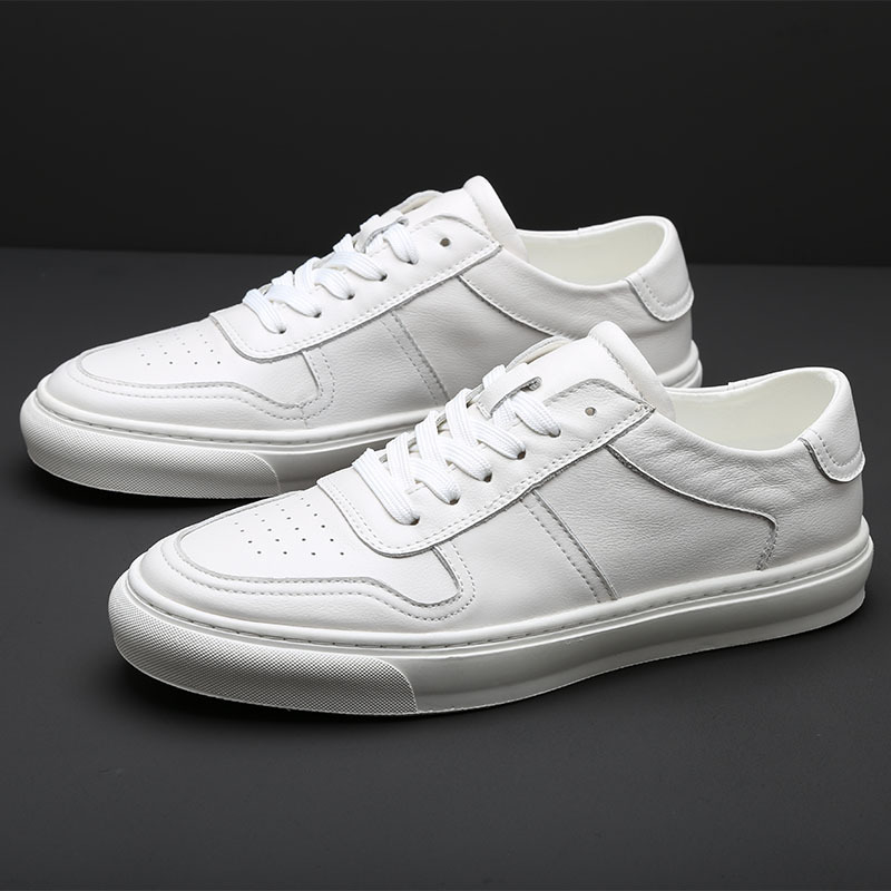 Adidași bărbați 2026 – nou stil, pantofi sport casual uni din piele, respirabili pentru toate anotimpurile, talpă groasă, negru