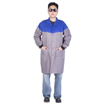 Palton de lucru lung, cu blocuri de culoare, protecție împotriva prafului, uniformă de atelier, imprimare personalizabilă, mâneci lungi