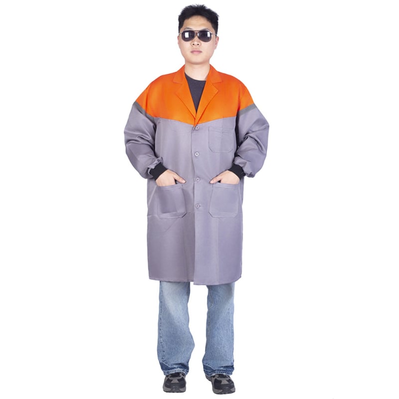 Palton de lucru lung, cu blocuri de culoare, protecție împotriva prafului, uniformă de atelier, imprimare personalizabilă, mâneci lungi