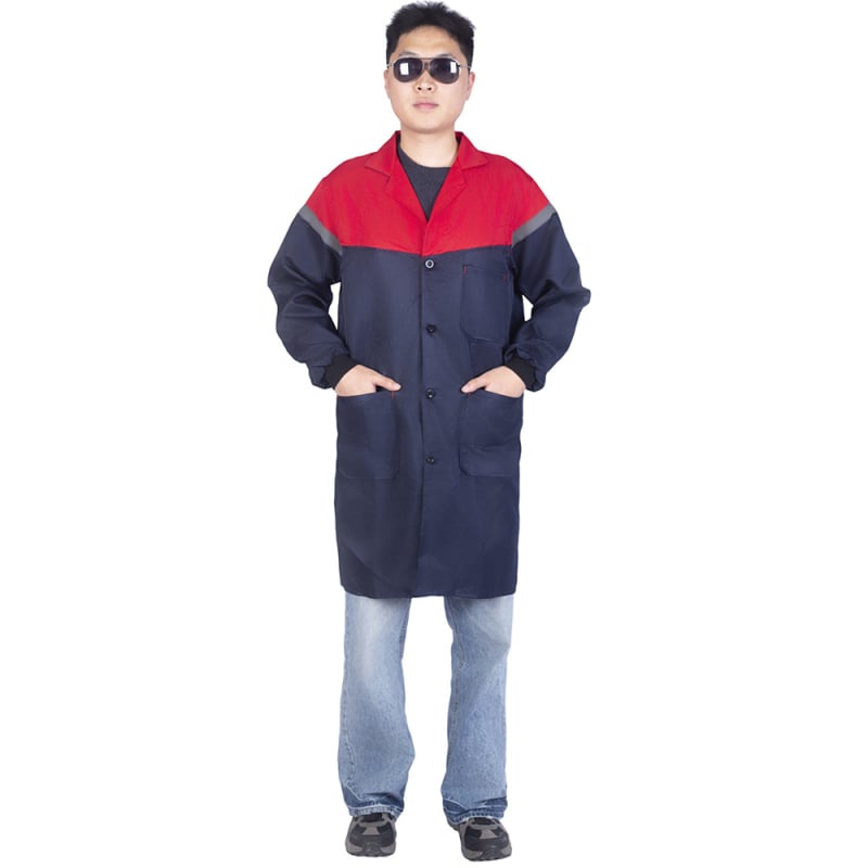Palton de lucru lung, cu blocuri de culoare, protecție împotriva prafului, uniformă de atelier, imprimare personalizabilă, mâneci lungi