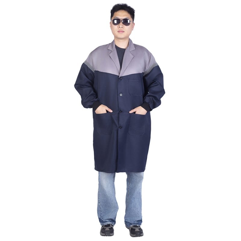 Palton de lucru lung, cu blocuri de culoare, protecție împotriva prafului, uniformă de atelier, imprimare personalizabilă, mâneci lungi