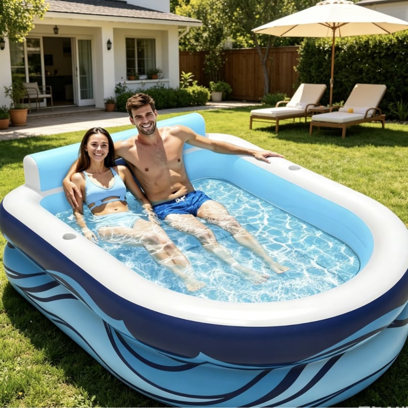 Naduvani PVC spa kada za dvoje – vanjski bazen za ledeno kupanje i plivanje