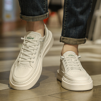 Sneakers bărbați din pânză 2026 – subțiri, respirabile, pantofi casual albi cu creștere înălțime ascunsă
