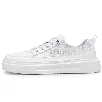 Sneakers bărbați din pânză 2026 – subțiri, respirabile, pantofi casual albi cu creștere înălțime ascunsă