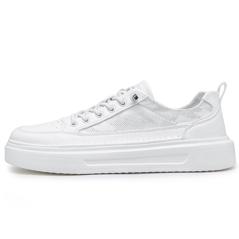 Sneakers bărbați din pânză 2026 – subțiri, respirabile, pantofi casual albi cu creștere înălțime ascunsă