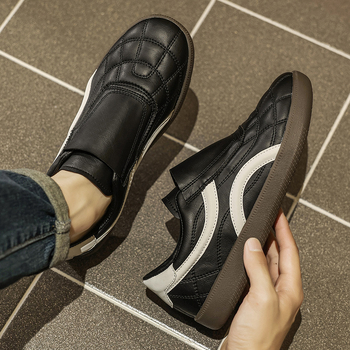 Pantofi casual unisex de vară 2025, loaferi slip-on cu partea superioară din PU și talpă din cauciuc