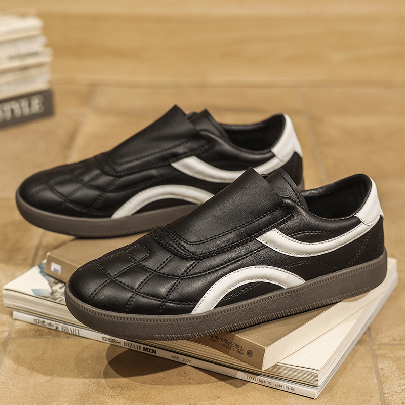 Pantofi casual unisex de vară 2025, loaferi slip-on cu partea superioară din PU și talpă din cauciuc