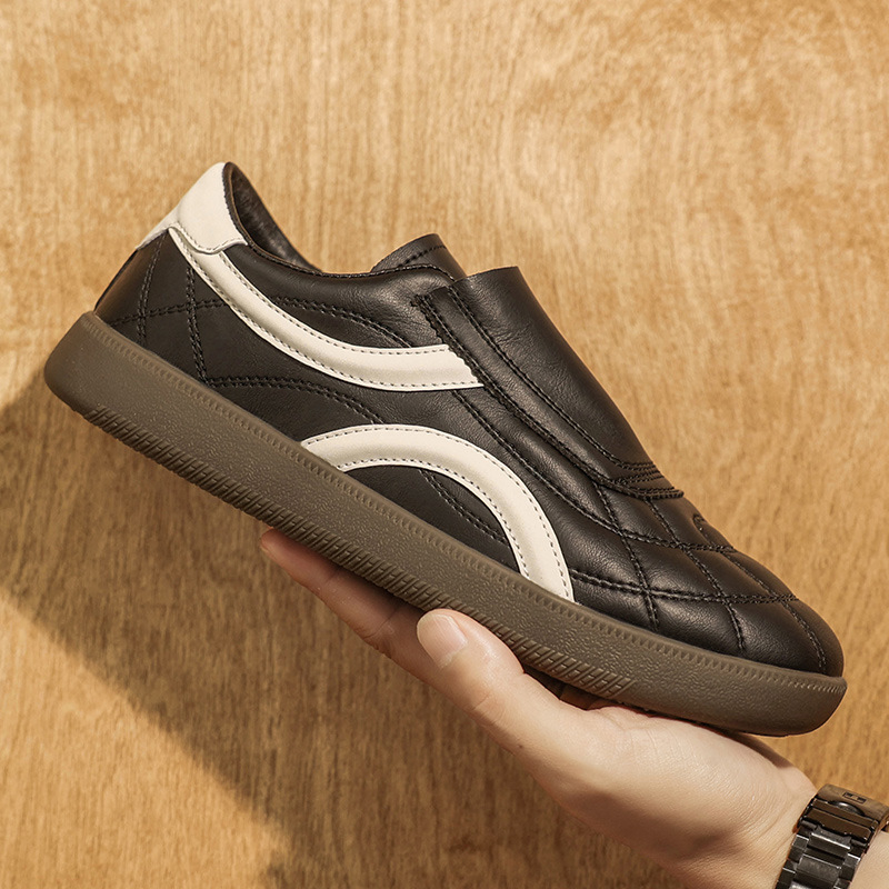 Pantofi casual unisex de vară 2025, loaferi slip-on cu partea superioară din PU și talpă din cauciuc