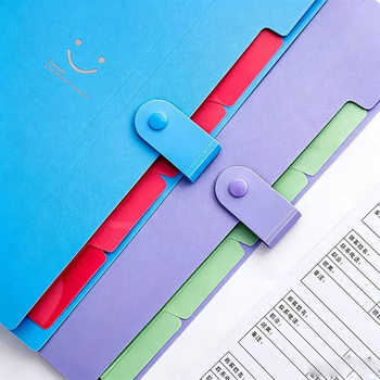 Dosar A4 pentru lucrări de examen cu zâmbet, arhivator tip acordeon cu 5 compartimente și pagini de inserare