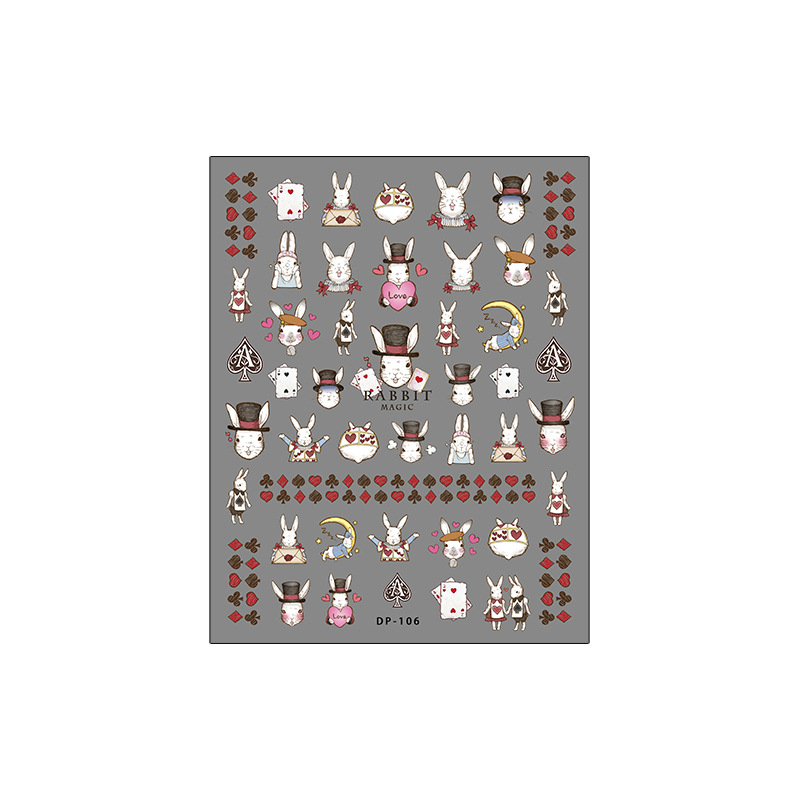 Stickere pentru unghii cu personaje japoneze de desene animate, finisaj mat, subțiri, 3D auto-adezive, DP Seria