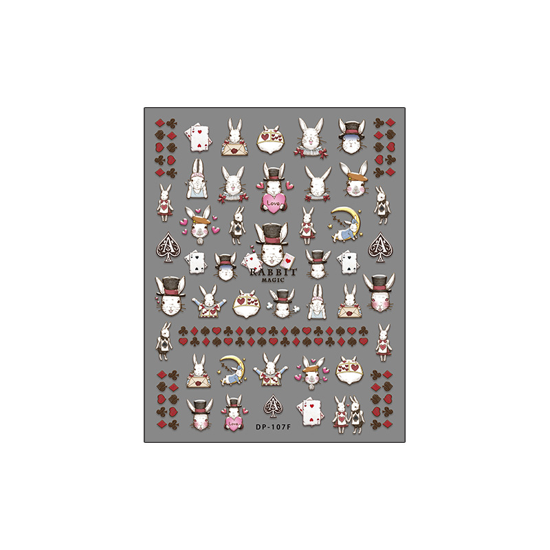 Stickere pentru unghii cu personaje japoneze de desene animate, finisaj mat, subțiri, 3D auto-adezive, DP Seria