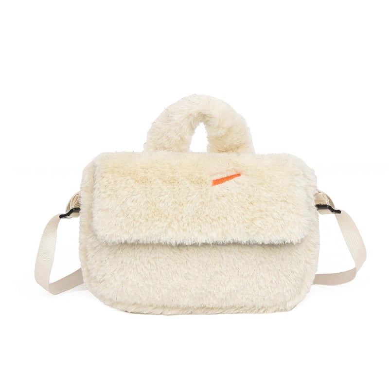 Geantă pătrată mini din pluș pentru femei, cu curea crossbody pentru telefon — casual și versatilă