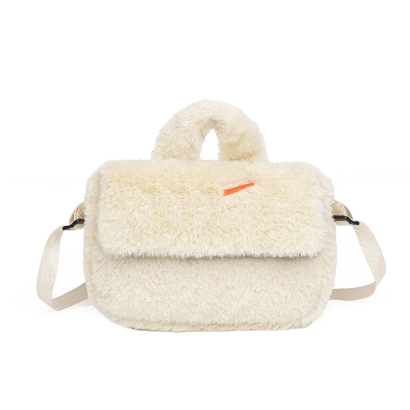 Geantă pătrată mini din pluș pentru femei, cu curea crossbody pentru telefon — casual și versatilă