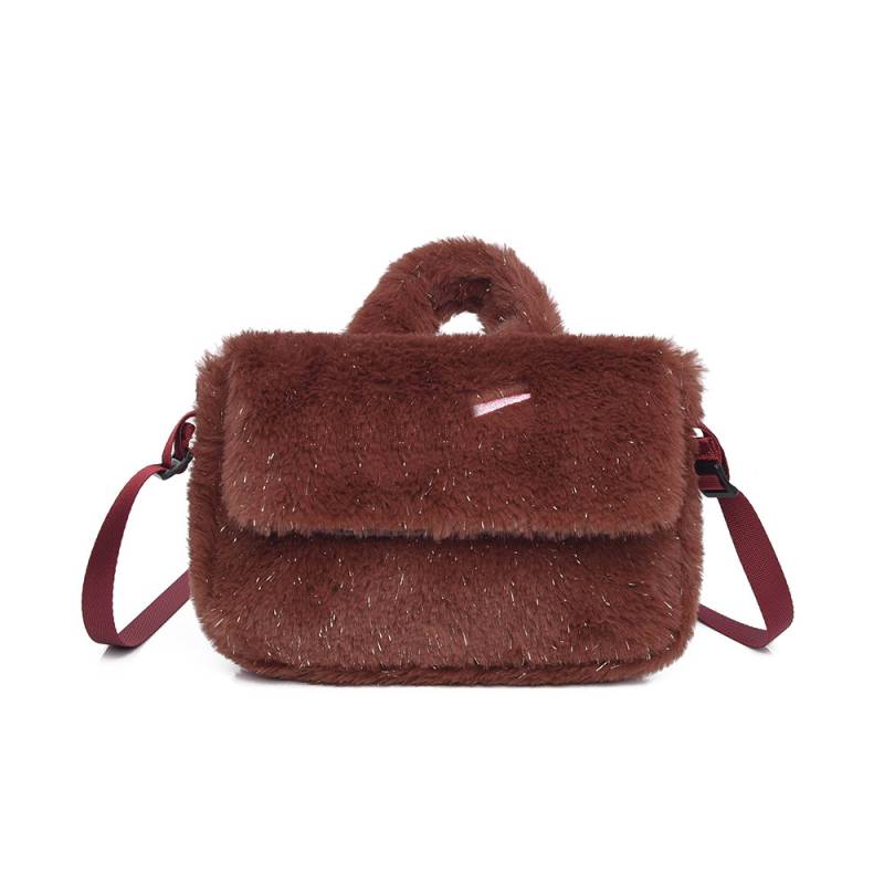 Geantă pătrată mini din pluș pentru femei, cu curea crossbody pentru telefon — casual și versatilă
