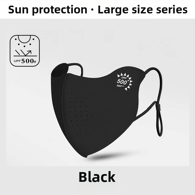Masca de protecție UV din ice silk pentru femei, vară, croială lată pentru fețe mari, aspect elegant, efect de subțiere