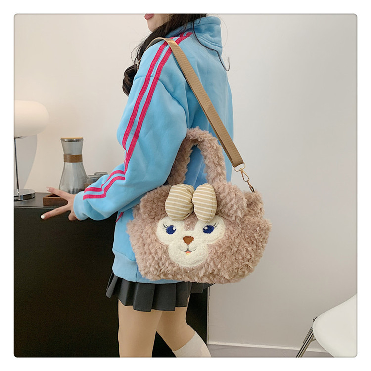 Geantă crossbody din pluș pentru femei, design Shirley Rose, stil cotidian modern