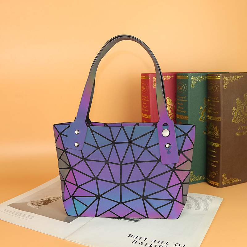 Geantă tote din plută, design romb geometric, stil japonez și coreean, geantă de umăr pentru femei și crossbody