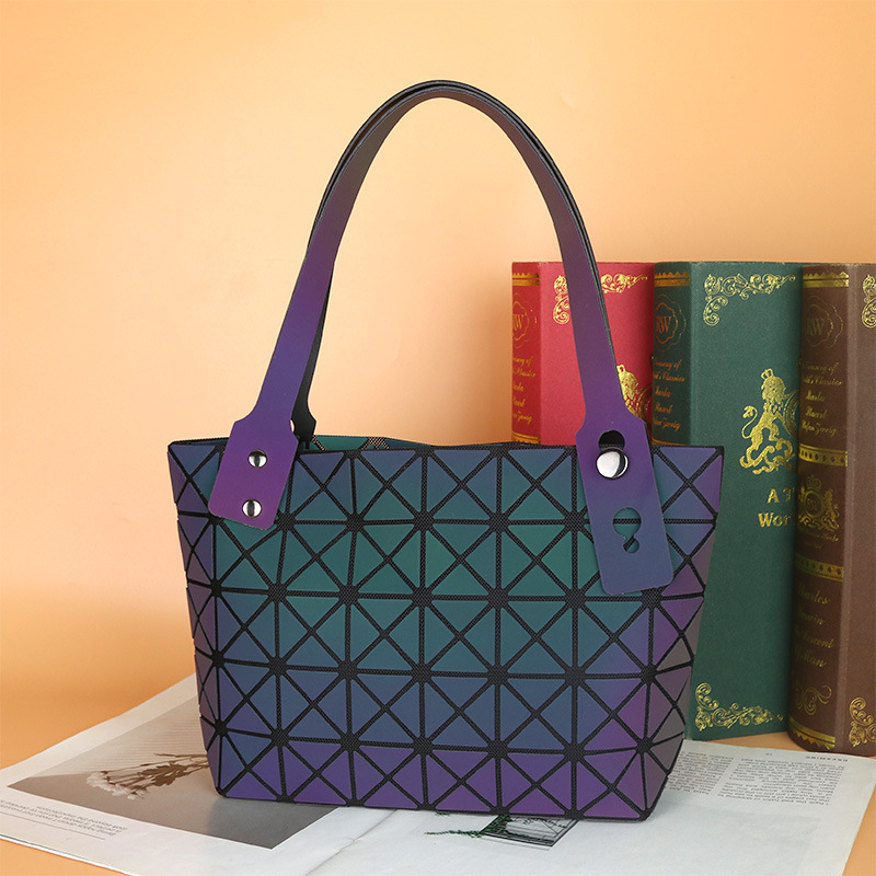 Geantă tote din plută, design romb geometric, stil japonez și coreean, geantă de umăr pentru femei și crossbody