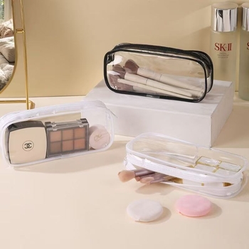 Geantă transparentă impermeabilă pentru cosmetic, cu capacitate mare, design minimalist, portabilă pentru călătorii