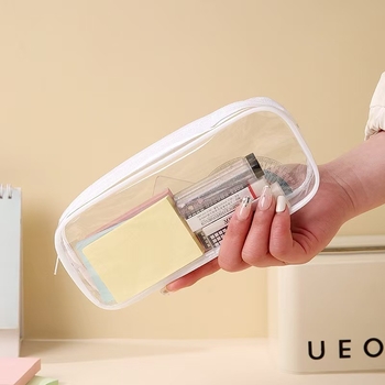 Geantă transparentă impermeabilă pentru cosmetic, cu capacitate mare, design minimalist, portabilă pentru călătorii