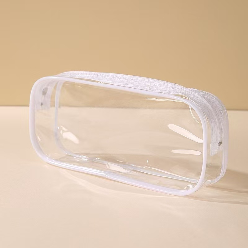 Geantă transparentă impermeabilă pentru cosmetic, cu capacitate mare, design minimalist, portabilă pentru călătorii
