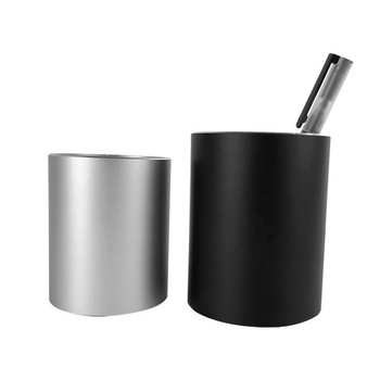 Suport circular pentru pixuri din aliaj de aluminiu, recipient metalic pentru depozitare cosmetice, organizator de birou personalizabil