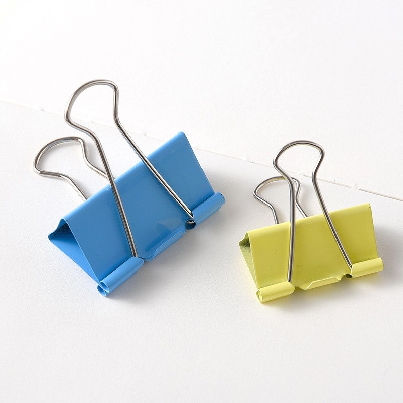 Cleme metalice colorate cu coadă lungă – set amestecat pentru birou