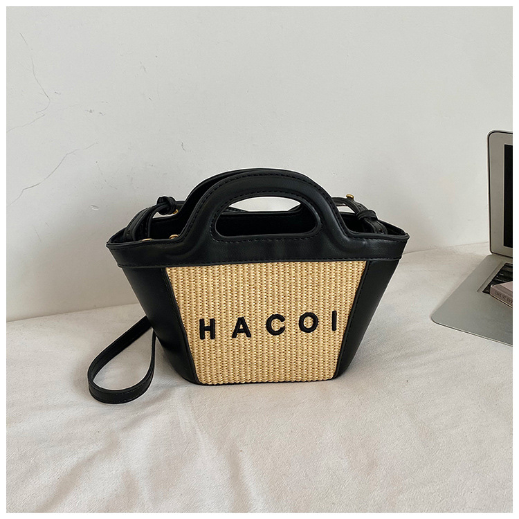 Geantă damă împletită 2026 cu design personalizat cu literă, geantă crossbody cu o singură curea, stil coreean coș