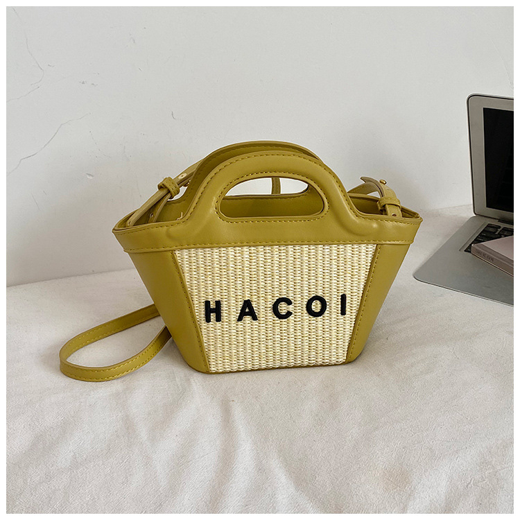 Geantă damă împletită 2026 cu design personalizat cu literă, geantă crossbody cu o singură curea, stil coreean coș