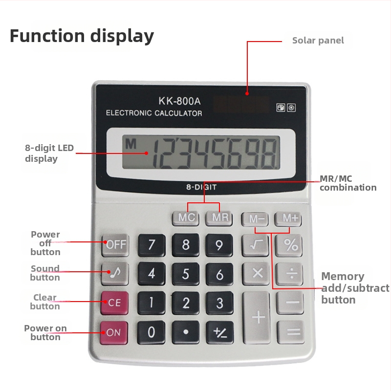 Calculator KK-800A cu font mare și afișaj lat — calculator de birou pentru cadouri și calcule financiare