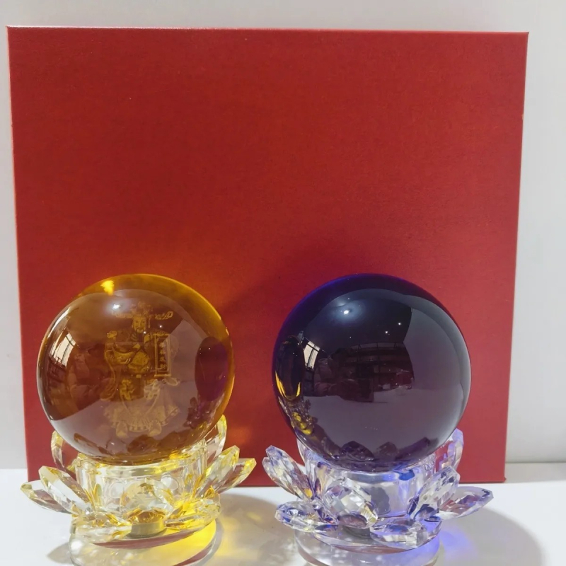 Ornament din cristal de înaltă calitate, în formă de floare de lotus, pentru decor interior; potrivit pentru sufragerie, suport TV, hol și dulap de vin.