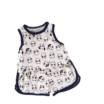 Set de pijamale pentru copii, ușor, din două piese, cu imprimeu desen animat, unisex