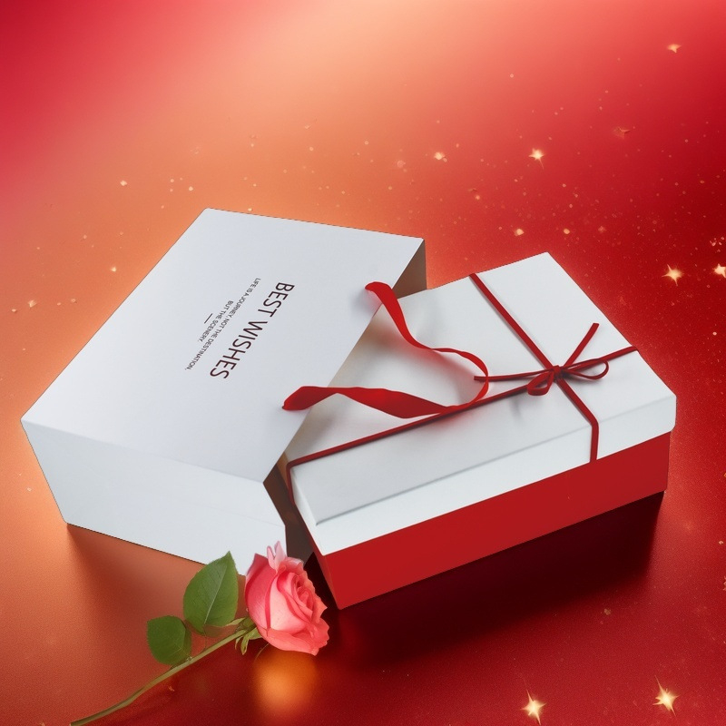 Șnur roșu, fundă în formă de fluture – cutie cadou goală pentru nașteri și nunți, ambalaj pentru evenimente ale companiei de cosmetică
