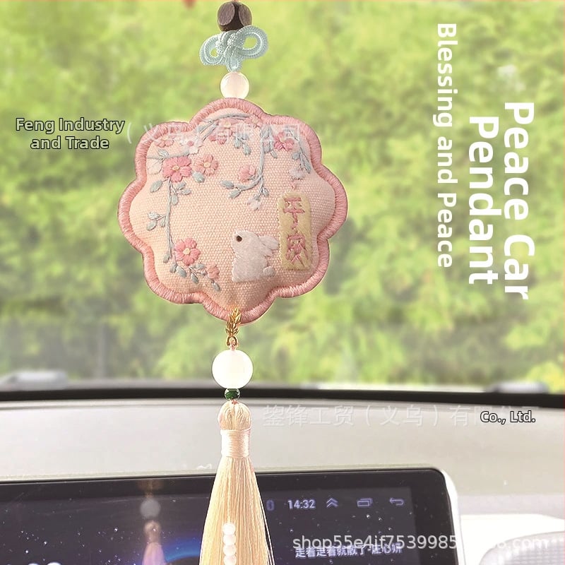 Kit DIY de broderie în punct cruciu: talisman de protecție pentru mașină, săculeț parfumat portabil, cadou făcut manual pentru iubit