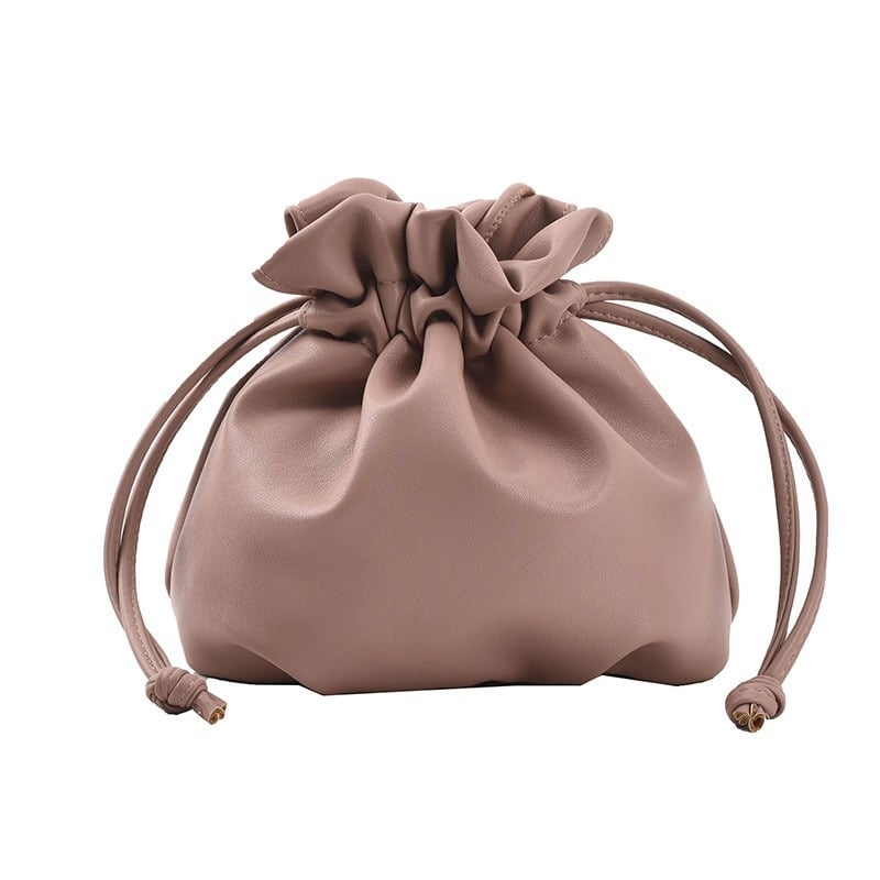 Poșetă cosmetică texturată cu șnur, în formă de nor, stil bucket bag; model nou pentru naveta zilnică, portabil, geantă de umăr elegantă pentru femei.
