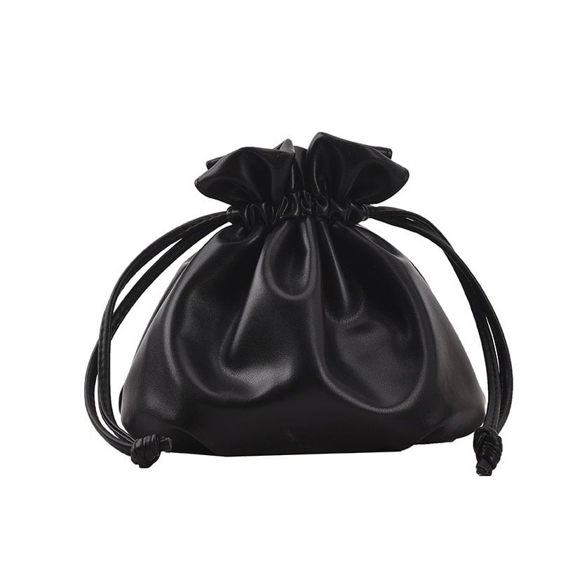 Poșetă cosmetică texturată cu șnur, în formă de nor, stil bucket bag; model nou pentru naveta zilnică, portabil, geantă de umăr elegantă pentru femei.