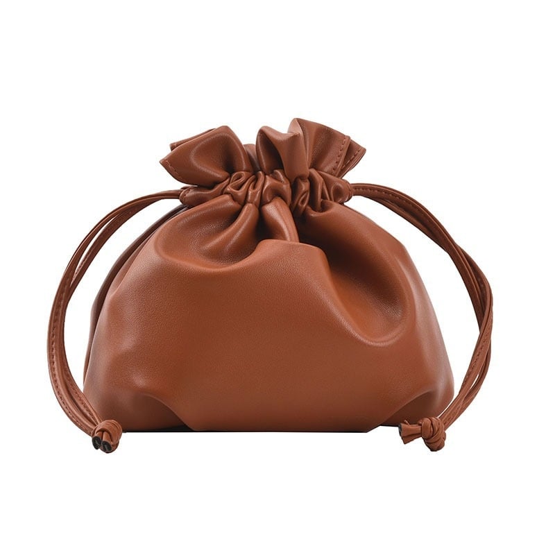 Poșetă cosmetică texturată cu șnur, în formă de nor, stil bucket bag; model nou pentru naveta zilnică, portabil, geantă de umăr elegantă pentru femei.