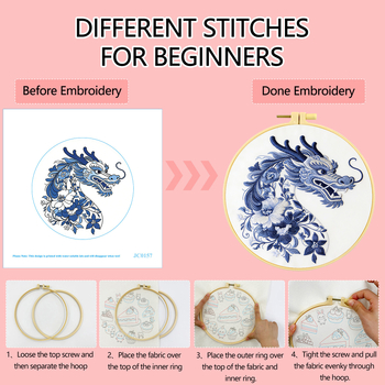 Tablou brodat cu dragon bleu‑alb, în stil nou chinezesc, pentru decorul biroului și antreului, piesă decorativă lucrată manual